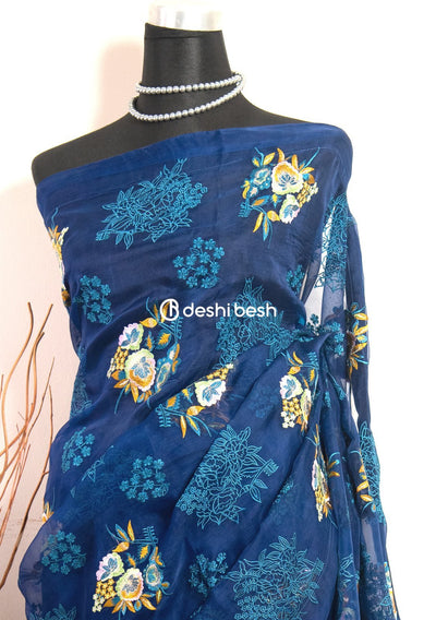 Exclusive Boutique Designer Muslin Saree: Deshi Besh.