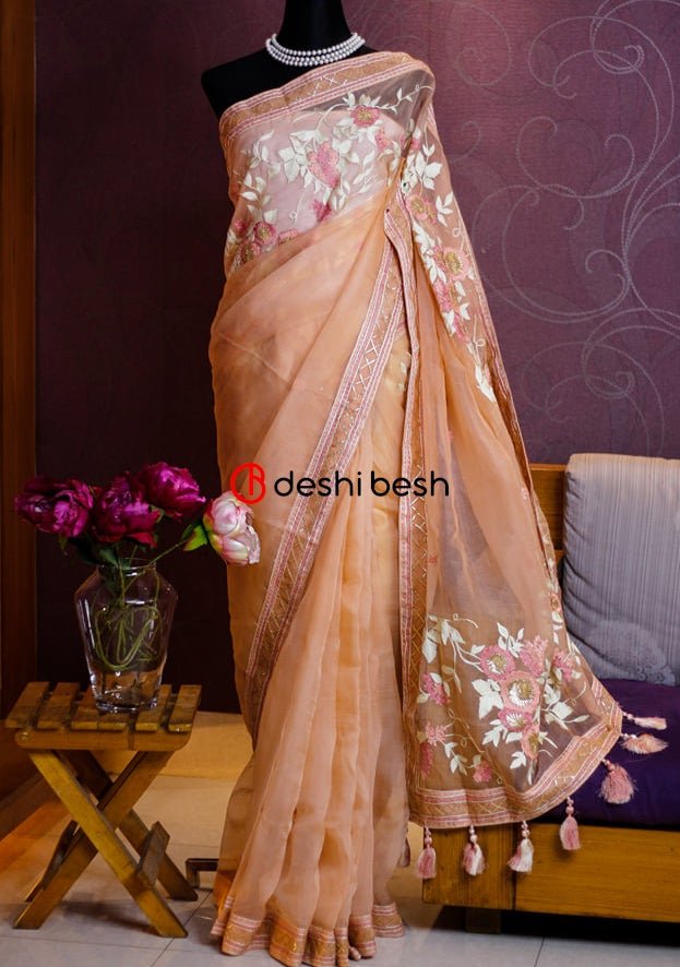 Exclusive Boutique Designer Muslin Saree - db17152