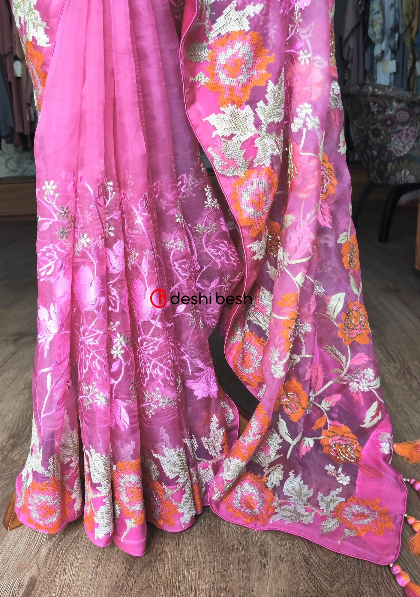 Exclusive Boutique Designer Muslin Saree - db21614