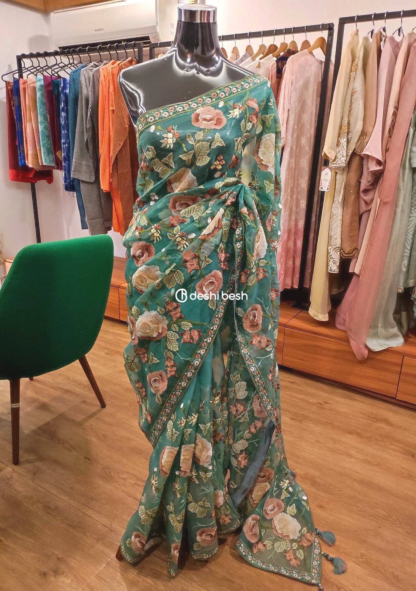 Exclusive Boutique Designer Muslin Saree - db20733