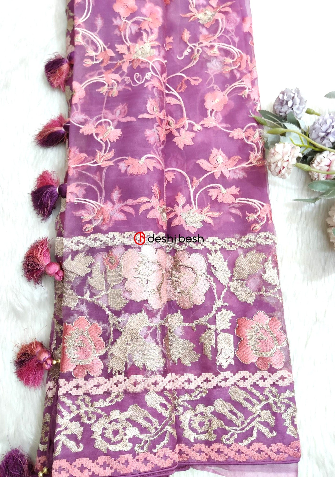 Exclusive Boutique Designer Muslin Saree - db21618