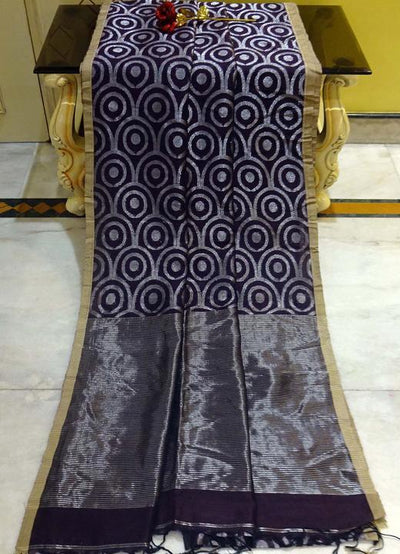 Exclusive Traditional Designer Linen Saree: Deshi Besh.