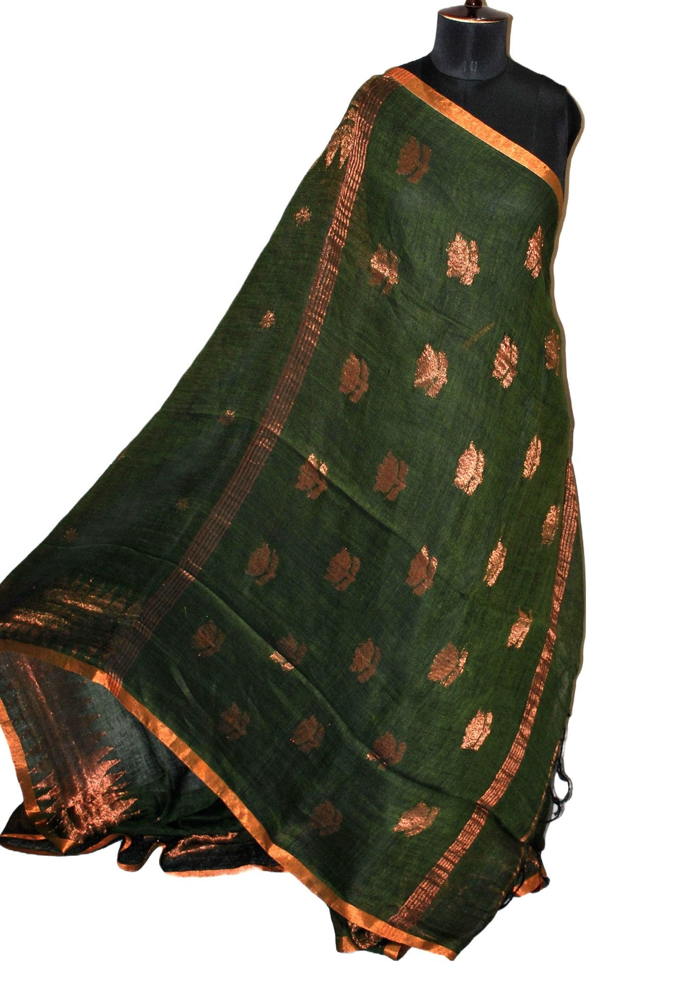 Exclusive Traditional Hand Woven Kangivaram Linen Saree - db21115