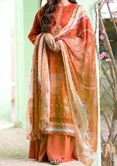 Gulljee Mishaal Ready Made Embroidered Lawn Dress - db24685