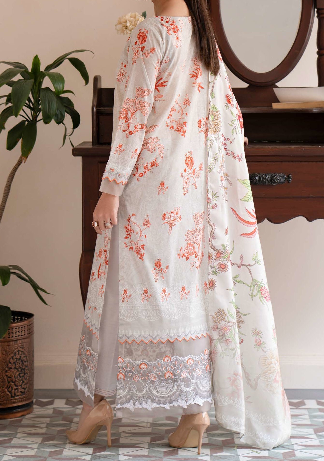 Gulljee Morja Ready Made Embroidered Lawn Dress - db24779