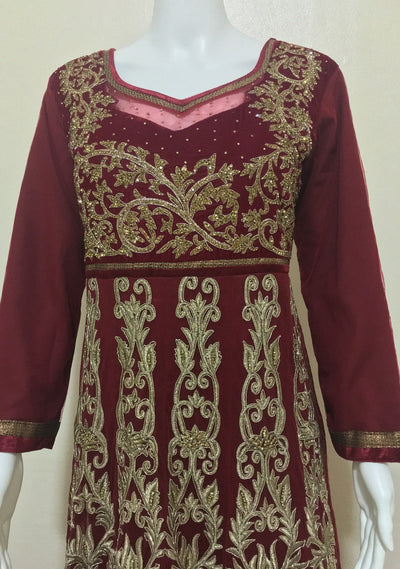 Heavy Bridal Handwork Gorgeous Anarkali Suit: Deshi Besh.