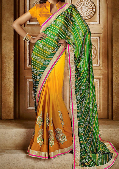 Hitansh Designer Chunri Printed Georgette Saree - db21099