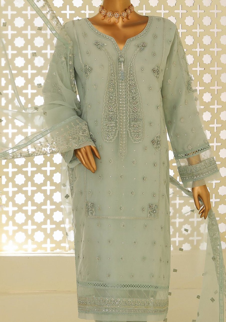 HZ Ready Made Embroidered Organza Formal Dress - db24514