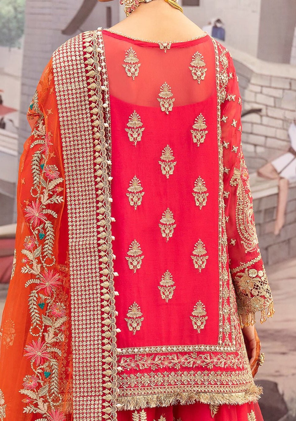 Imrozia Gulab Pakistani Luxury Chiffon Dress - db24903