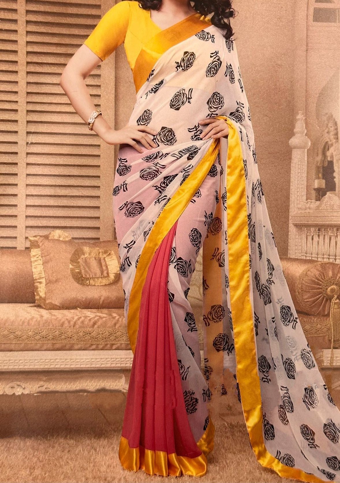 Indian Printed Georgette Saree - db21816