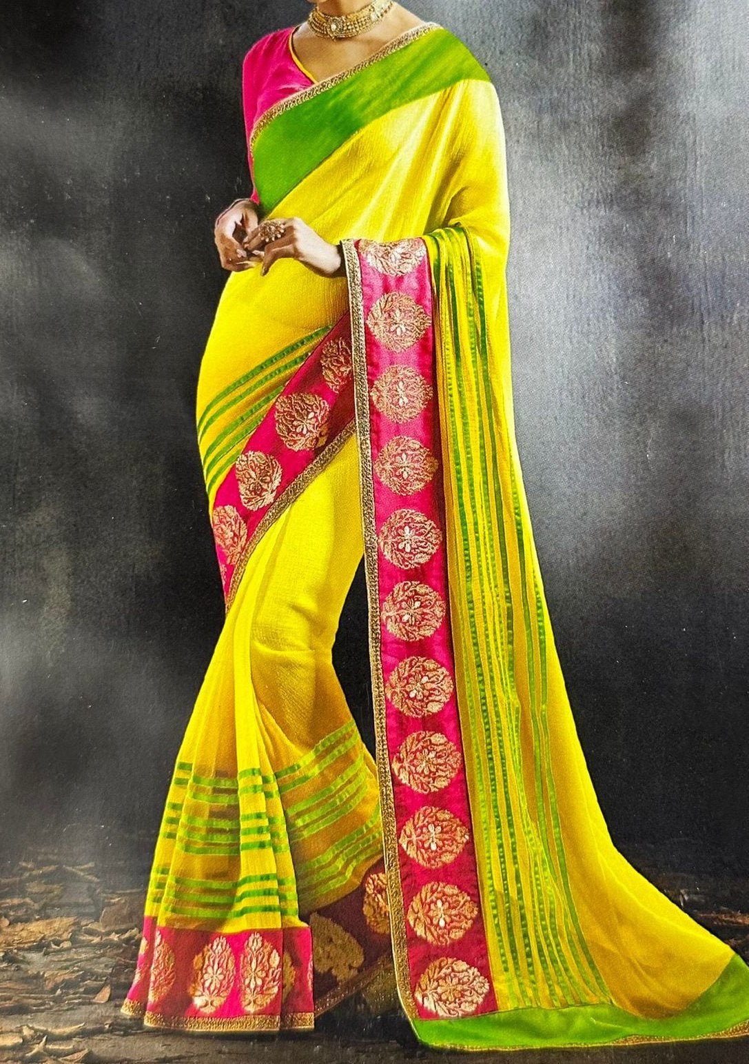 LT Designer Embroidered Georgette Saree - db20928