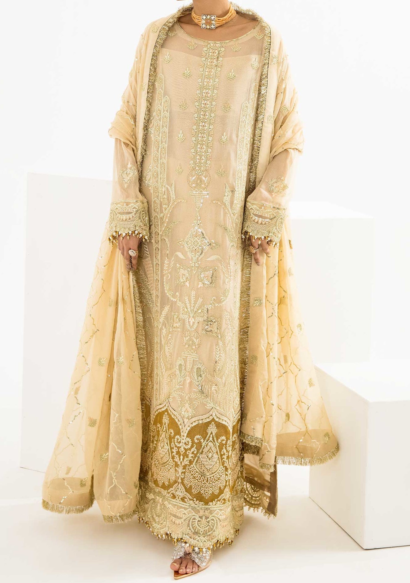 Maryum N Maria Luxury Pakistani Chiffon Dress - db21243