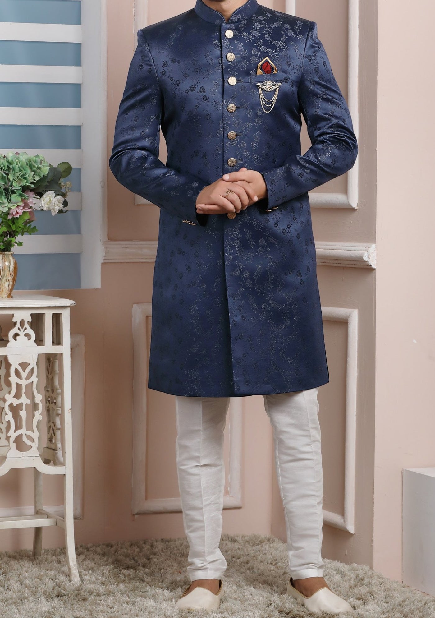 Men's Indo Western Party Wear Sherwani Suit - db20462