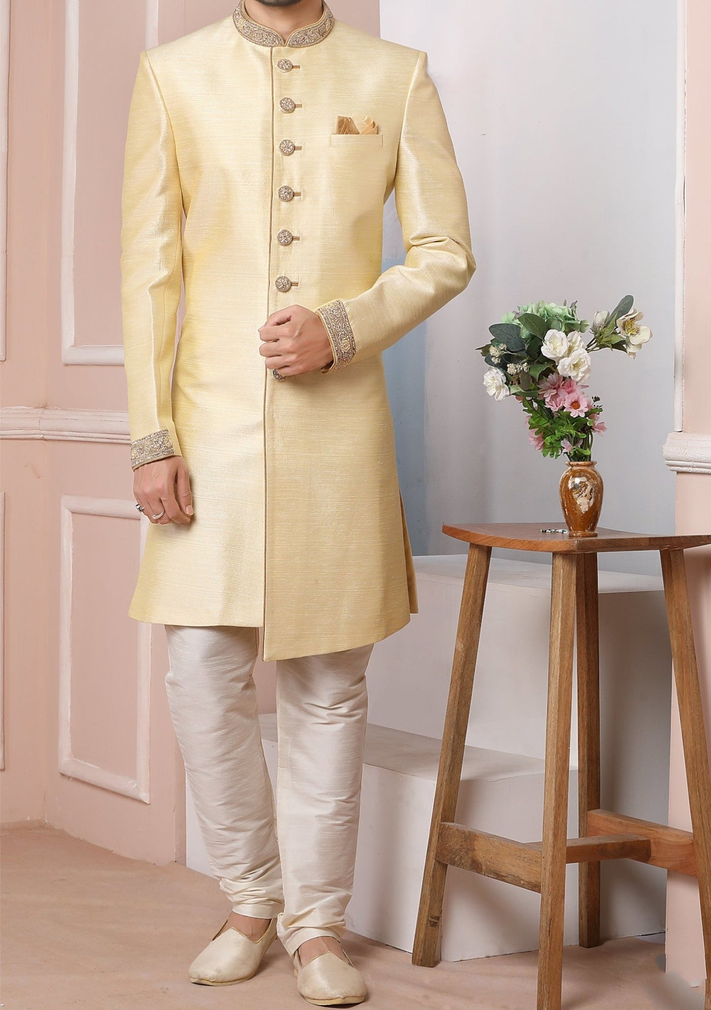 Men's Indo Western Party Wear Sherwani Suit - db20397