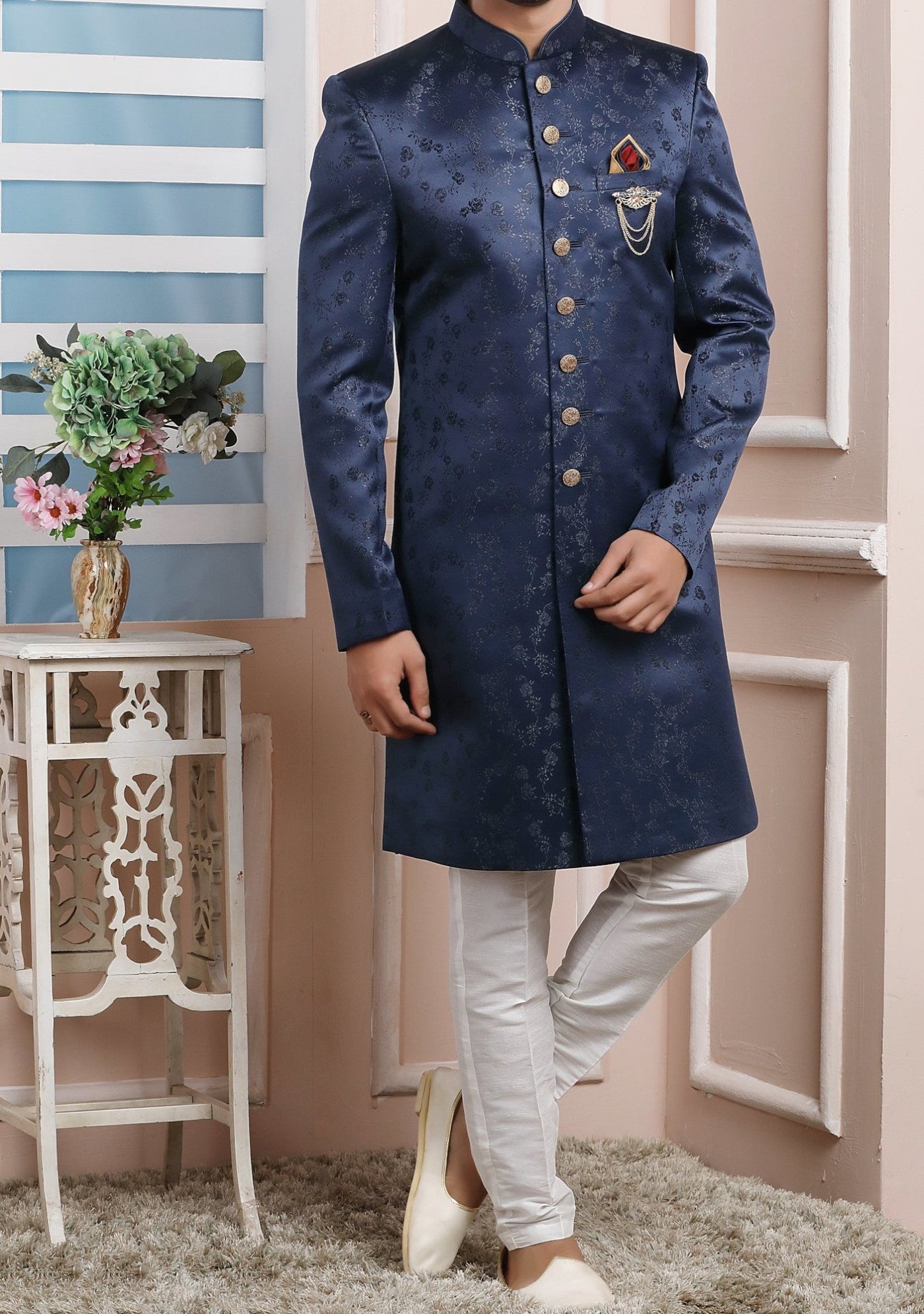 Men's Indo Western Party Wear Sherwani Suit - db20462