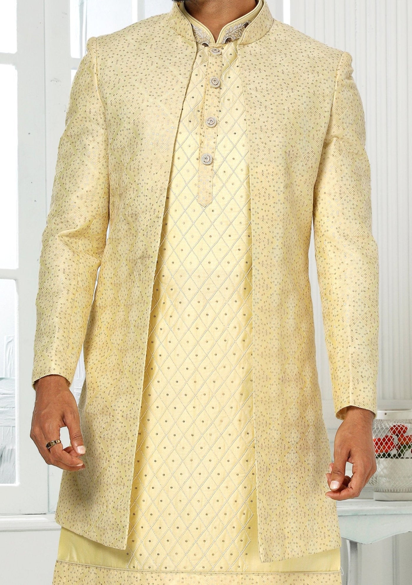 Men's Indo Western Party Wear Sherwani Suit With Jacket - db20429