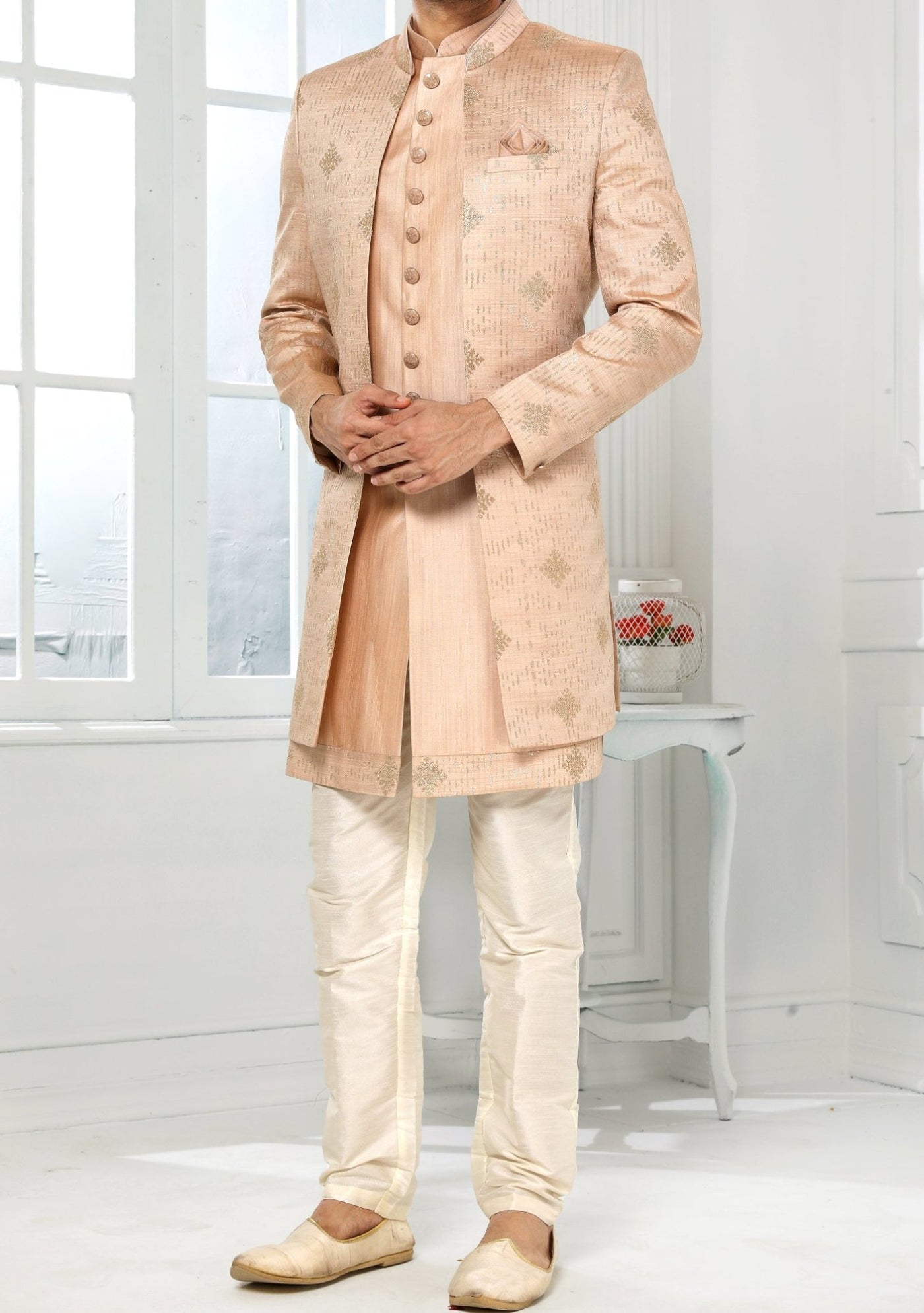 Men's Indo Western Party Wear Sherwani Suit With Jacket - db20438