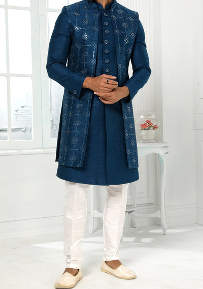 Men's Indo Western Party Wear Sherwani Suit With Jacket - db20440