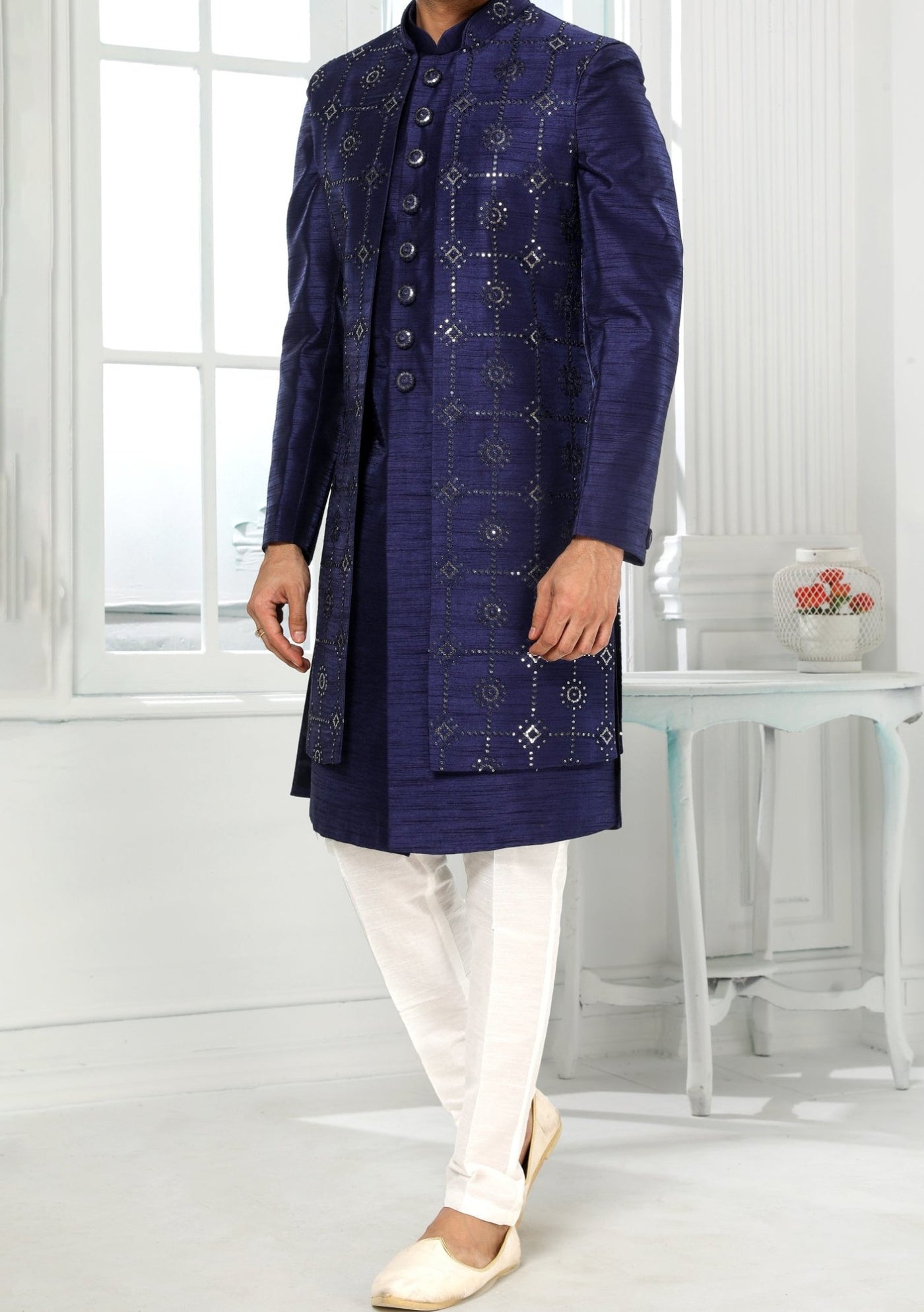 Men's Indo Western Party Wear Sherwani Suit With Jacket - db20441