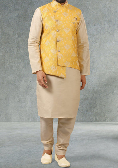 Men's Party Wear Kurta Pajama With Waistcoat - db18102