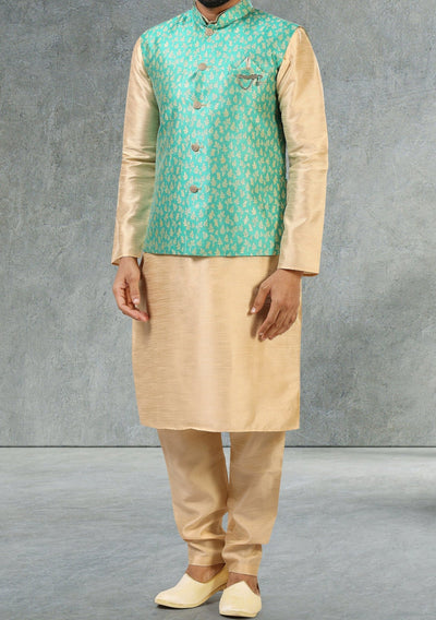 Men's Party Wear Kurta Pajama With Waistcoat - db18115