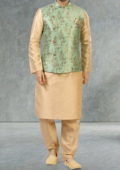 Men's Party Wear Kurta Pajama With Waistcoat - db18094