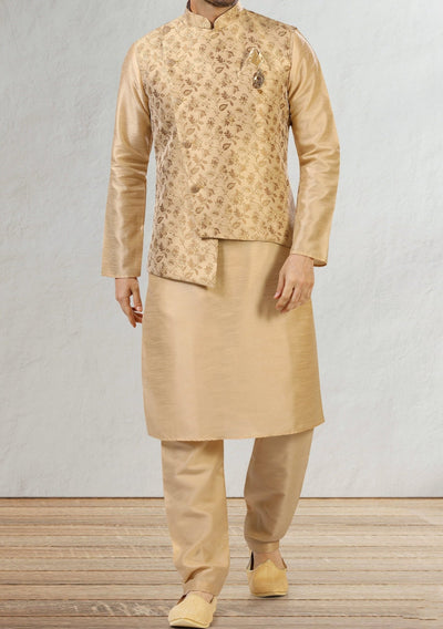 Men's Party Wear Kurta Pajama With Waistcoat - db18116