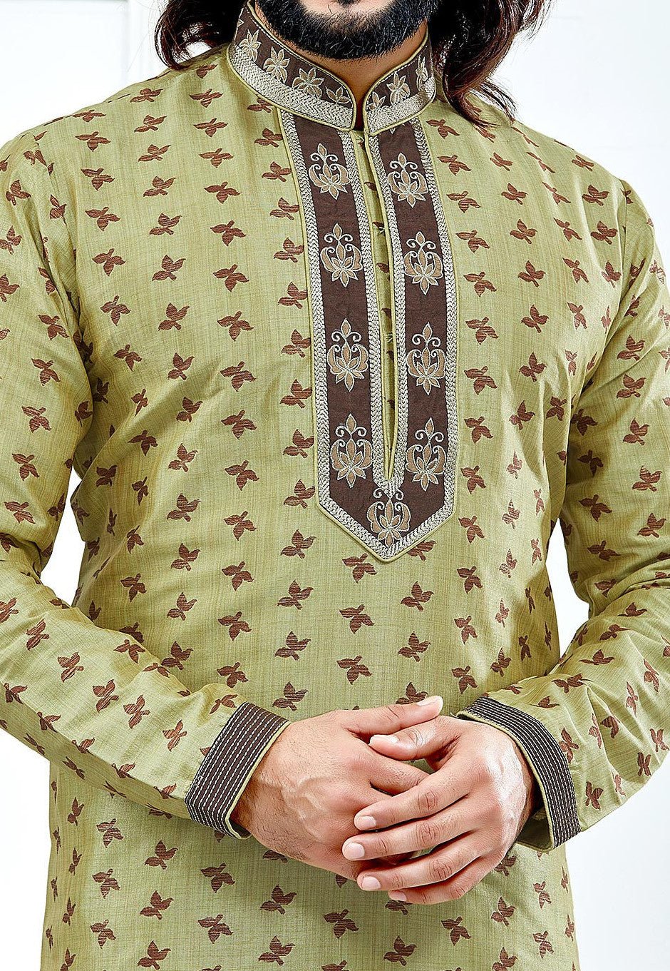 Men’s Traditional Party Wear Jacquard Kurta Pajama - db13738