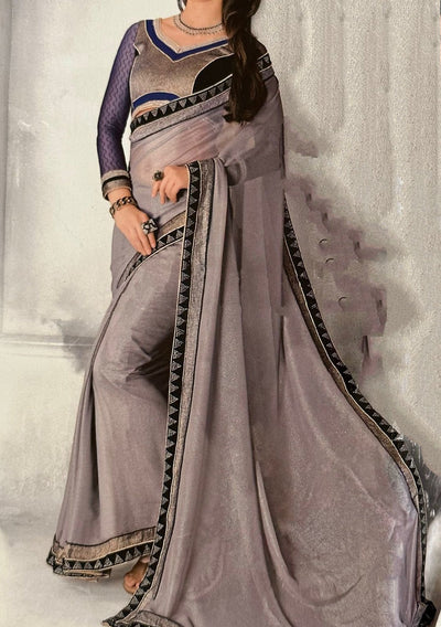 Mink Designer Embroidered Georgette Saree - db21094