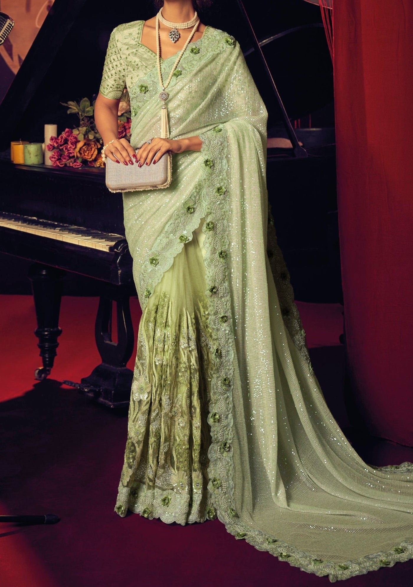 MN Swarovski Heavy Party Wear Saree - db22247