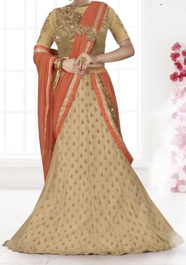 Mohmanthan Party Wear Designer Lehenga Saree: Deshi Besh.