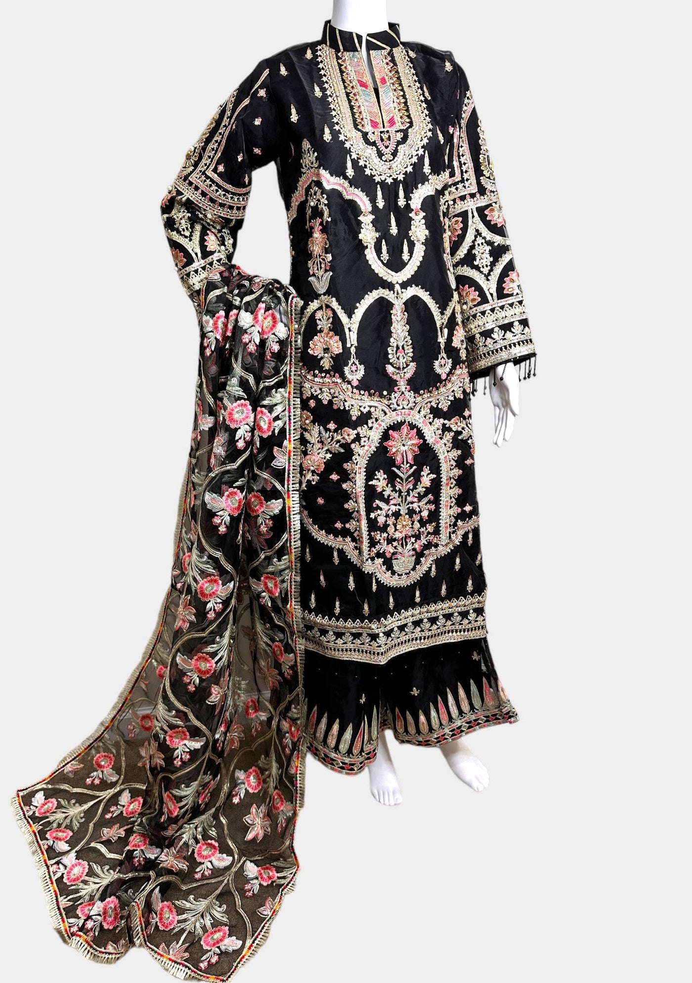 Pakistani Embroidered Master Copy Organza Dress - db21671