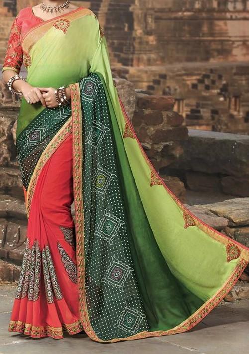 Sawan Chahat Bandhani Ethnic Designer Saree: Deshi Besh.