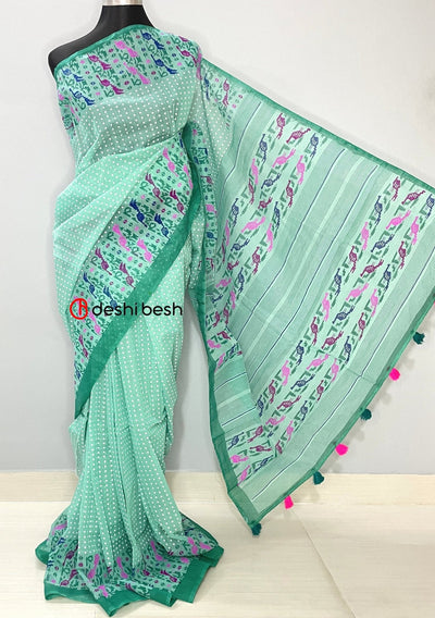 Screen Printed Cotton Silk Saree - db25702