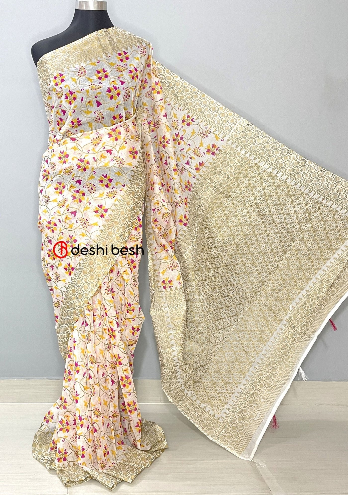 Screen Printed Cotton Silk Saree - db25717