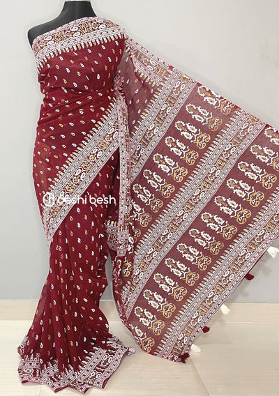 Screen Printed Cotton Silk Saree - db22427