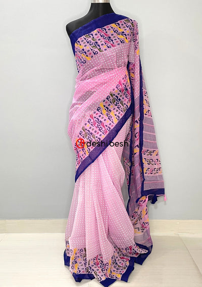 Screen Printed Cotton Silk Saree - db25703