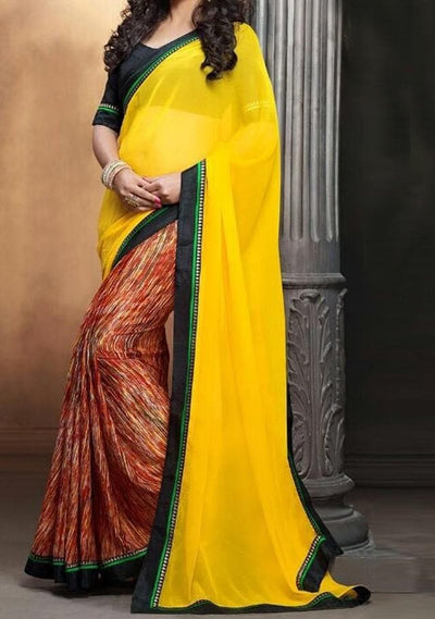 Splendid Elegance Georgette Designer Saree: Deshi Besh.