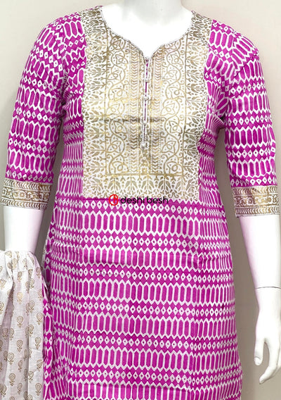 Summer Block Printed Soft Cotton Salwar Suit - db19682