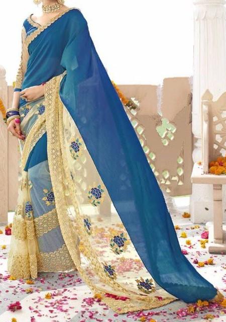 Tamasha Triveni Georgette Ethnic Designer Saree: Deshi Besh.