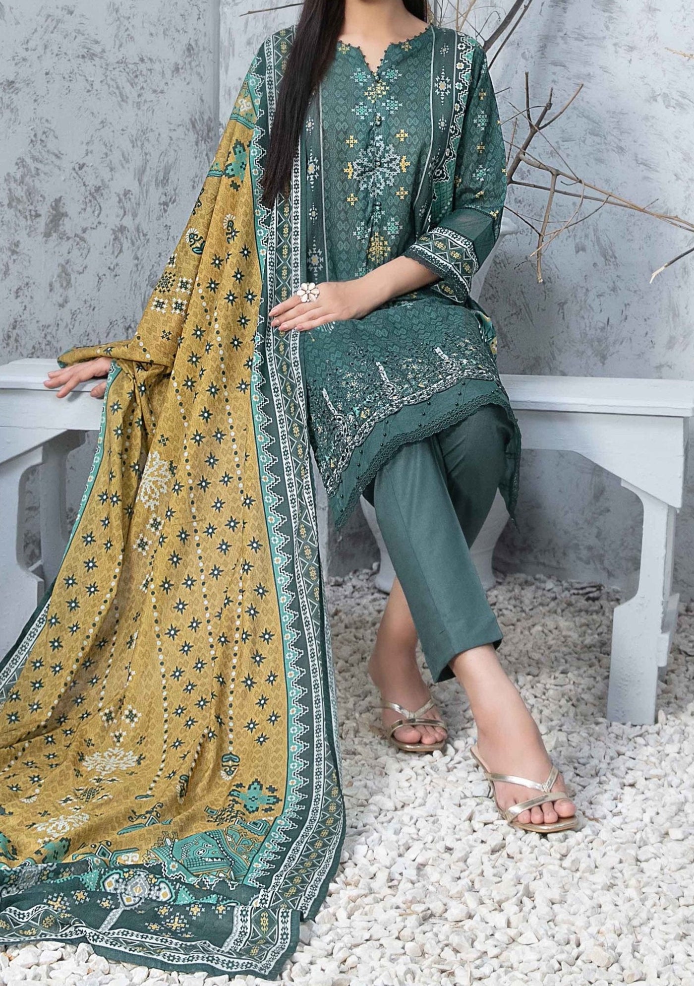 Tawakkal Cloite Embroidered Printed Lawn Dress - db25575