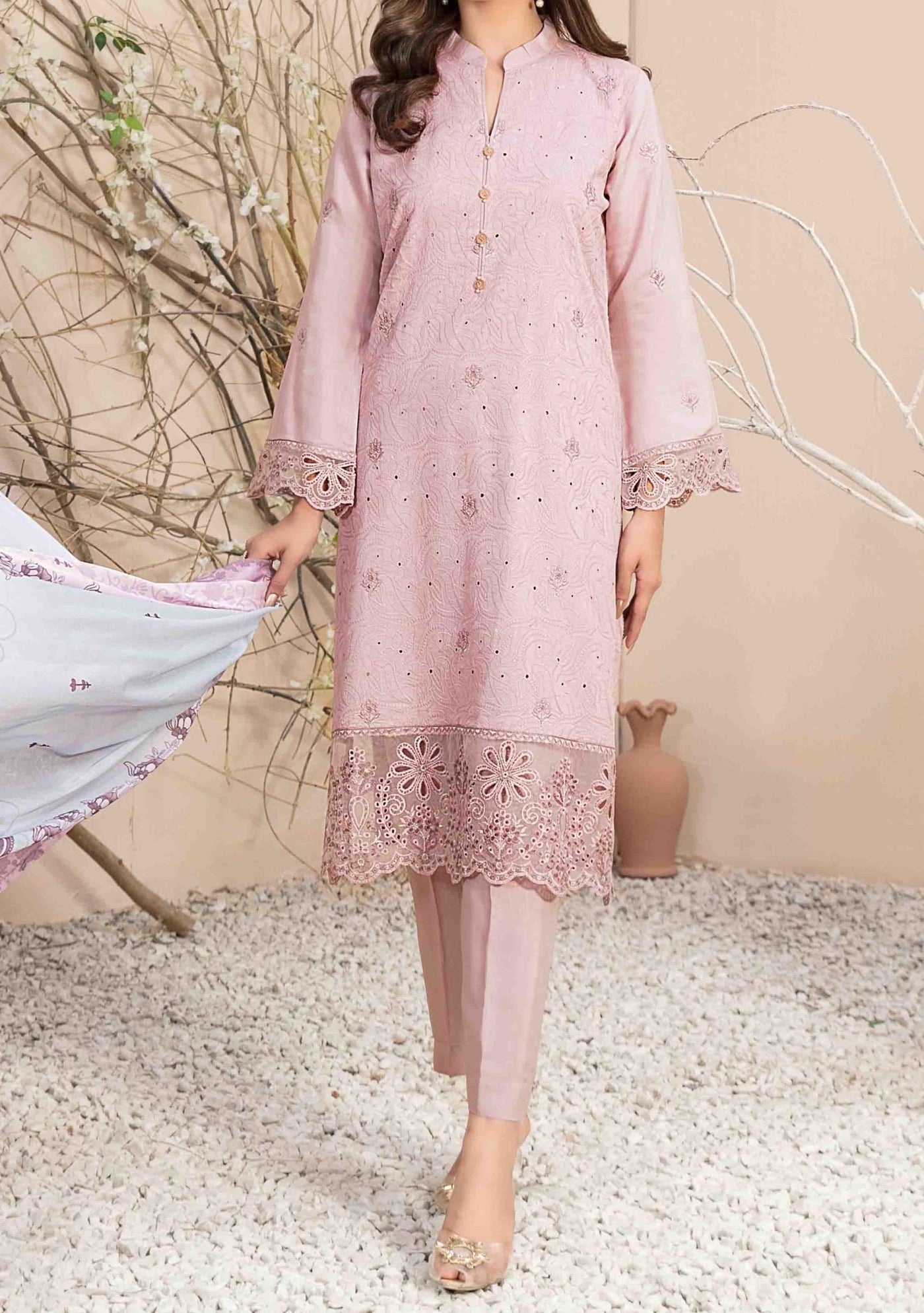 Tawakkal Ruba Heavy Embroidered Viscose Dress - db24992