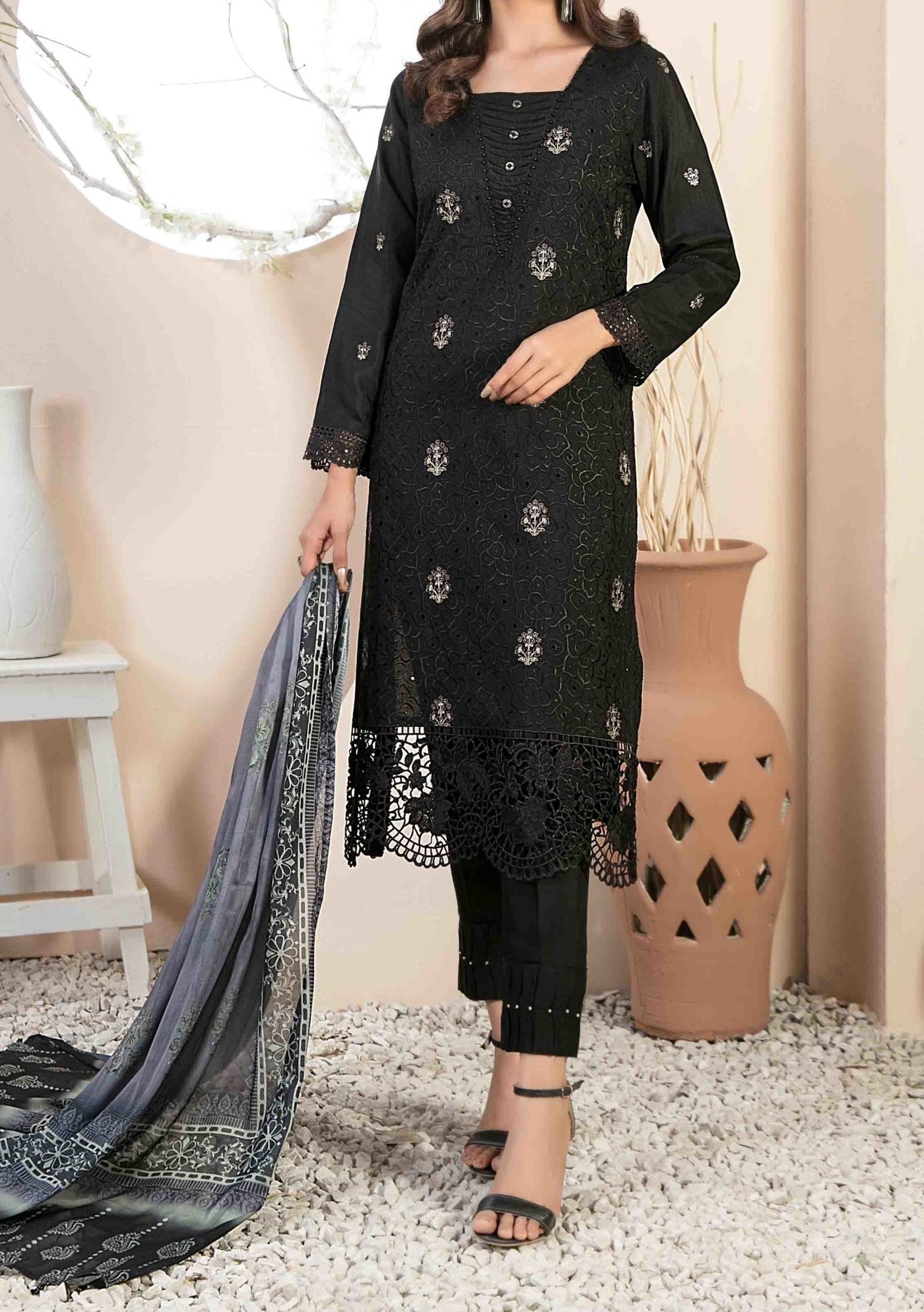 Tawakkal Ruba Heavy Embroidered Viscose Dress - db24989