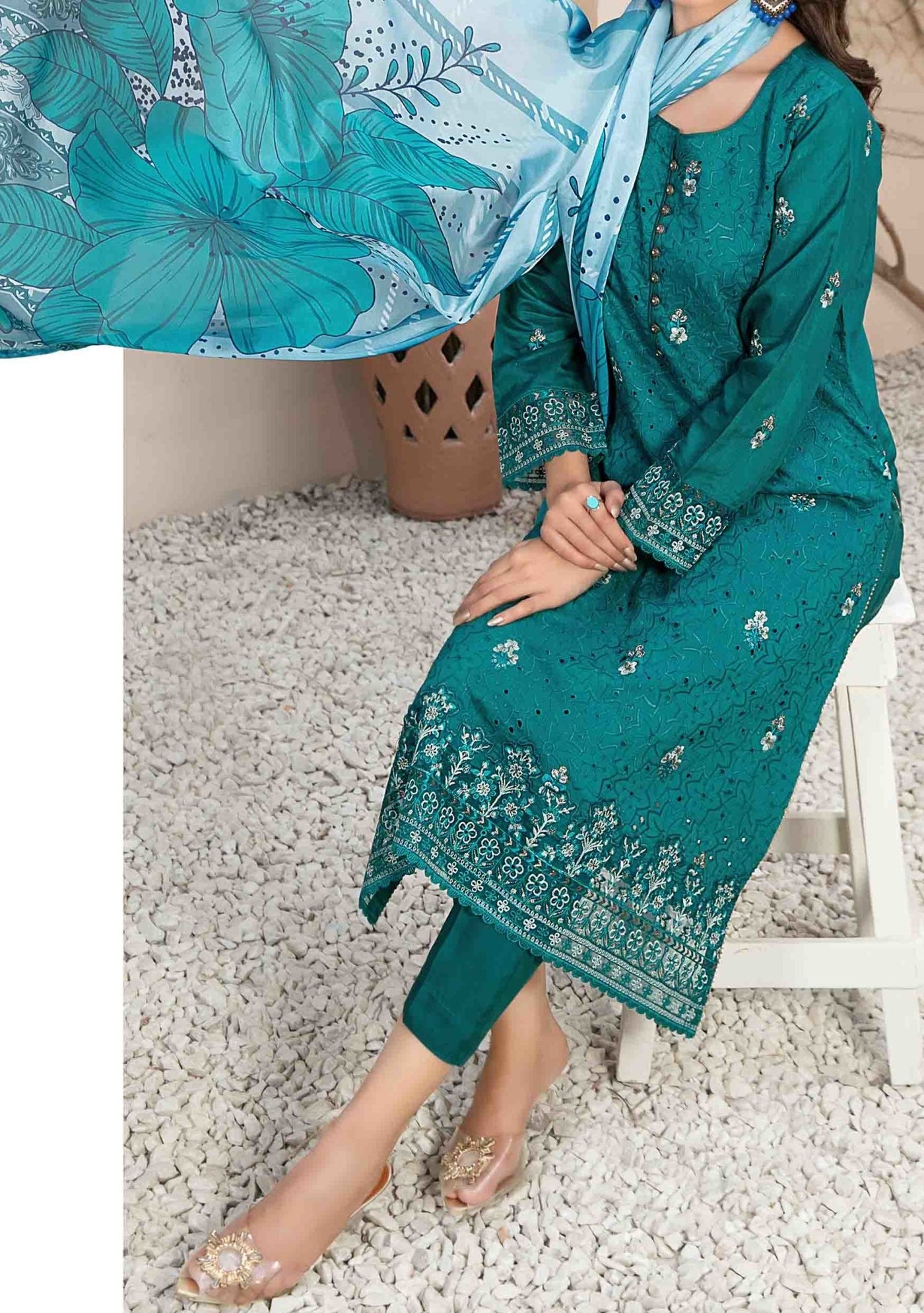 Tawakkal Ruba Heavy Embroidered Viscose Dress - db24986