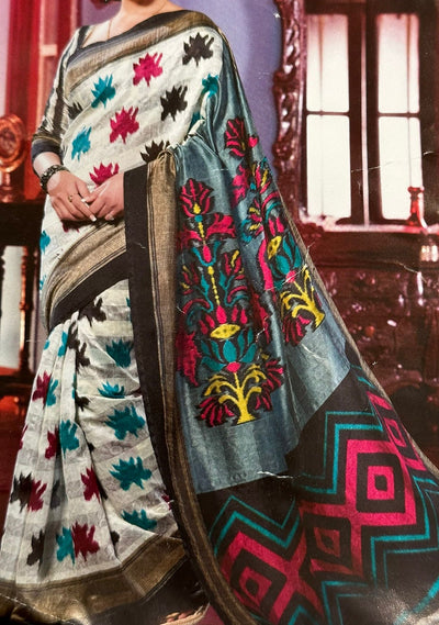 Vipul Designer Printed Bhagalpuri Silk Saree - db20717